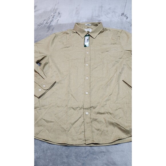 Julian & Mark Men's XL Mustard Long Sleeve Textured Soft Touch Stretch Shirt NWT - Picture 1 of 8
